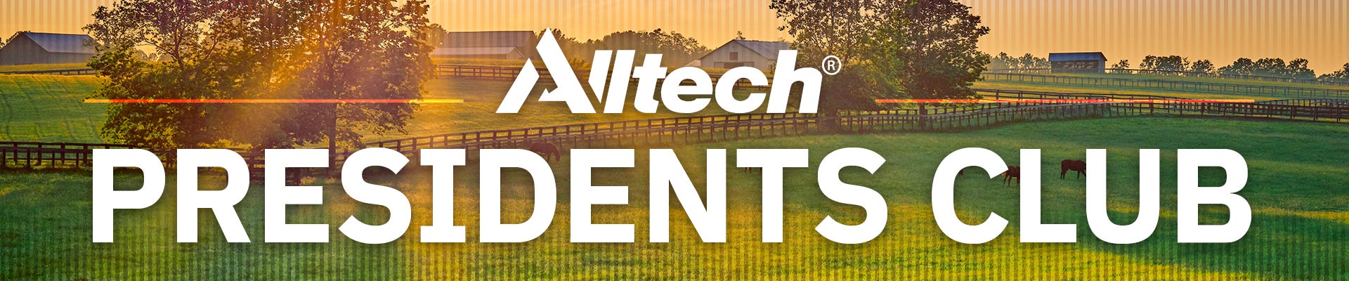 Alltech Presidents Club Website Header with a picturesque Kentucky background